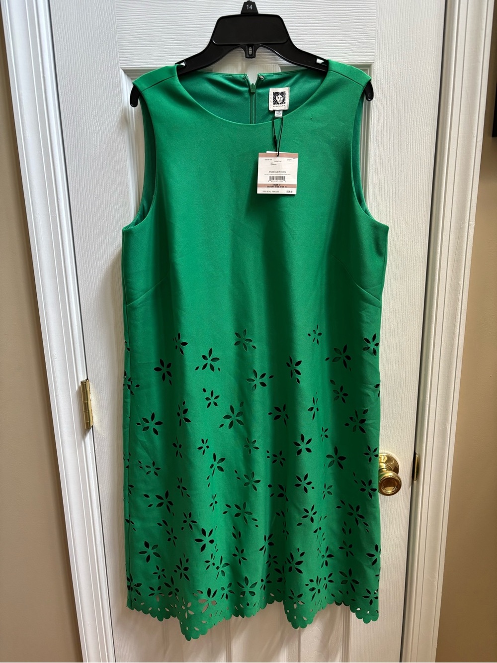 Anne Klein Floral-Cutout Sleeveless Shift Dress in Green, Size 12, NWT - SEE PIC - Picture 2 of 5